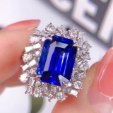 14k Gold 6.24 Ctw Natural Sapphire & Diamond Ring/pendant