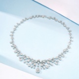 14k Gold 8.79 Ct Natural H Diamond Necklace