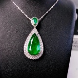 14k Gold 6.28 Ctw Natural Green Diamond Pendant