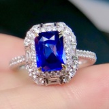 14k Gold 2.61 Ctw Natural Sapphire & Diamond Ring
