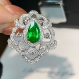14k Gold 2.21 Ctw Natural Emerald & Diamond Brooch/pendant