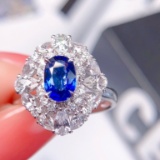 14k Gold 1.55 Ctw Natural Sapphire & Diamond Ring