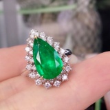 14k Gold 3.44 Ctw Natural Emerald & Diamond Ring/pendant