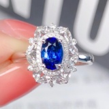 14k Gold 1.14 Ctw Natural Sapphire & Diamond & Cocktail Ring
