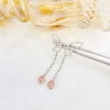 14k Gold 0.66 Ctw Natural Pink Diamond & Diamond Earrings