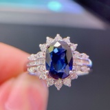 14k Gold 5.58 Ctw Natural Sapphire & Diamond Ring