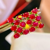 14k Gold 3.48 Ct Natural Ruby & Diamond Earrings
