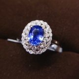 14k Gold 1.40 Ct Natural Sapphire & Diamond Ring