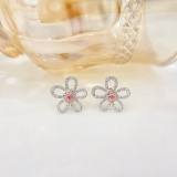 14k Gold 0.50 Ctw Natural Pink Diamond & Diamond Earrings