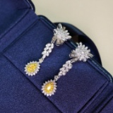 14k Gold 1.40 Ct Natural Color Diamond Earrings