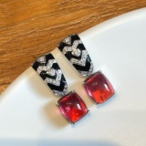 14k Gold 7.70 Ct Natural Ruby Earrings