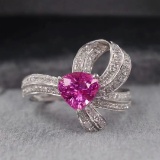 14k Gold 1.50 Ctw Natural Sapphire & Diamond Ring