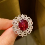 14k Gold 3.87 Ctw Natural Tourmaline & Diamond Ring