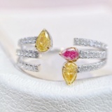 14k Gold 0.52 Ctw Natural Color Diamond & Diamond Ring