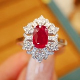 14k Gold 1.36 Ctw Natural Ruby & Diamond Ring