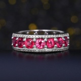 14k Gold 1.64 Ctw Natural Ruby & Diamond Ring