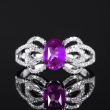 14k Gold 1.79 Ctw Natural Sapphire & Diamond Ring