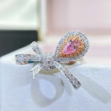 Gia Certified 14k Gold 0.67 Ctw Natural Pink Diamond & Diamond Ring