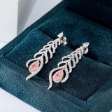 14k Gold 1.28 Ctw Natural Pink Diamond & Diamond Earrings