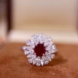 14k Gold 1.75 Ctw Natural Ruby & Diamond Ring