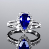 14k Gold 2.00 Ctw Natural Sapphire & Diamond Ring