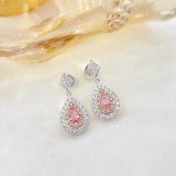 14k Gold 0.92 Ctw Natural Pink Diamond & Diamond Earrings