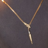 14k Gold 0.25 Ct Natural H Diamond Necklace