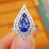 14k Gold 1.96 Ctw Natural Sapphire & Diamond Ring
