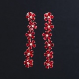 14k Gold 4.62 Ctw Vivid Red Natural Ruby & Diamond Earrings