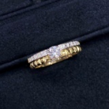 14k Gold 0.3 Ct Natural H Diamond Ring