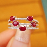 14k Gold 1.22 Ctw Natural Ruby & Diamond Ring