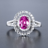 14k Gold 1.72 Ctw Natural Sapphire & Diamond Ring