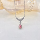 14k Gold 0.22 Ctw Natural Pink Diamond & Diamond Necklace