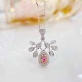 14k Gold 0.70 Ctw Natural Pink Diamond & Diamond Necklace