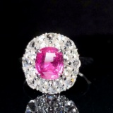14k Gold 2.75 Ctw Natural Sapphire & Diamond Ring