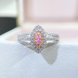 14k Gold 0.48 Ctw Natural Pink Diamond & Diamond Ring