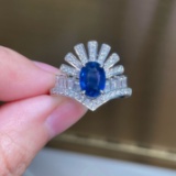 14k Gold 2.24 Ctw Natural Sapphire & Diamond Ring