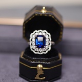 14k Gold 2.88 Ctw Natural Sapphire & Diamond Ring/pendant