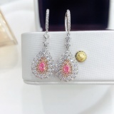 14k Gold 2.00 Ctw Natural Pink Diamond & Diamond Earrings