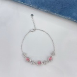 14k Gold 0.91 Ctw Natural Pink Diamond & Diamond Bracelet