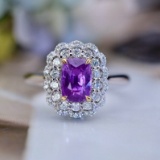 14k Gold 2.43 Ctw Natural Sapphire & Diamond Ring/pendant