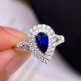 14k Gold 1.74 Ctw Natural Sapphire & Diamond Ring