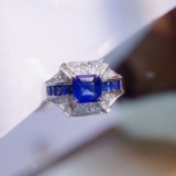 14k Gold 1.47 Ctw Natural Sapphire & Diamond Ring