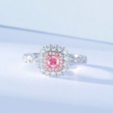 14k Gold 0.63 Ctw Natural Pink Diamond & Diamond Ring