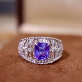 14k Gold 2.31 Ctw Natural Sapphire & Diamond Ring