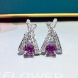 14k Gold 1.55 Ctw Natural Sapphire & Diamond Earrings