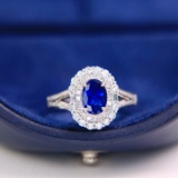 14k Gold 1.83 Ctw Natural Sapphire & Diamond Ring