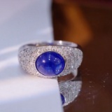 14k Gold 3.6 Ctw Natural Sapphire & Diamond Ring