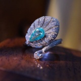 14k Gold 1.6 Ctw Natural Paraiba Tourmaline & Diamond Ring