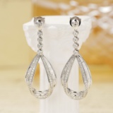 14k Gold 1.34 Ctw Natural H Diamond Earrings